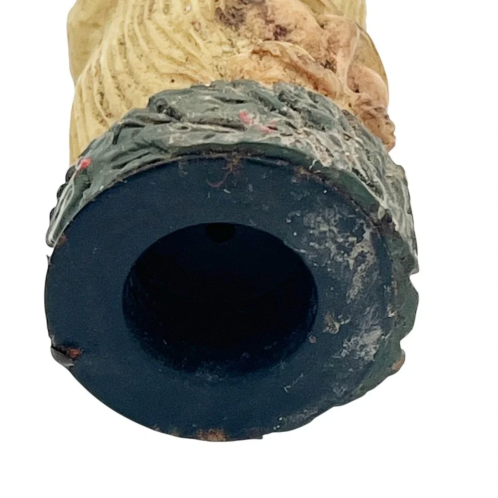 VTG Primitive Father Christmas Santa Candle Holder 9